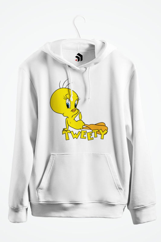 Looney Tunes Tweety Bird Pose Baskılı Kapşonlu Sweatshirt
