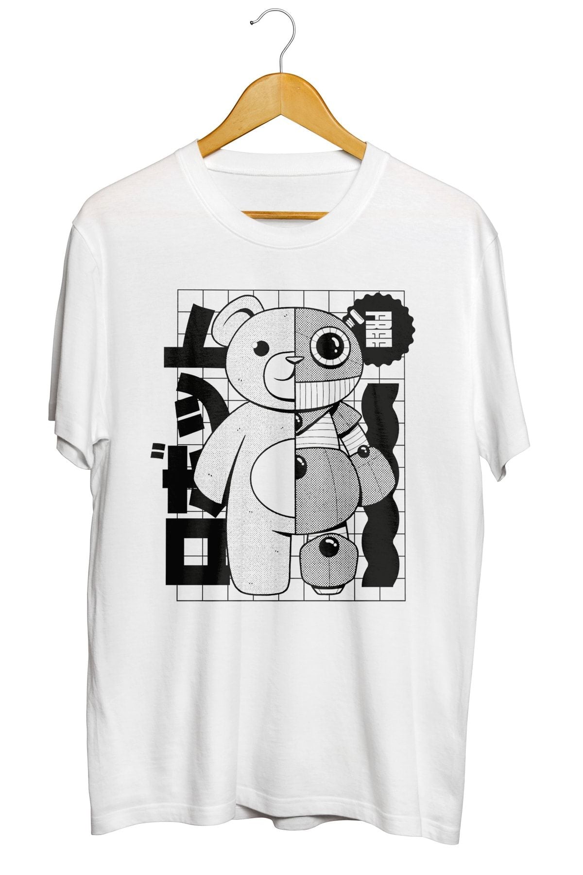 Teddy Bear Robot Baskılı Unisex Tişört
