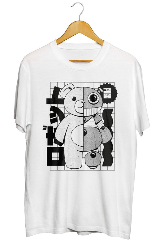 Teddy Bear Robot Baskılı Unisex Tişört