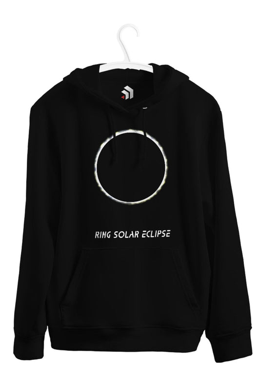 Ring Solar Eclipse Baskılı Unisex Kapşonlu