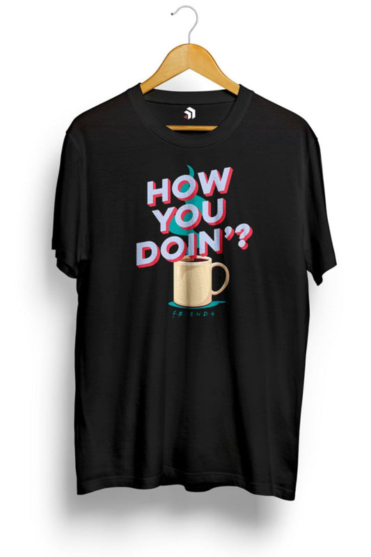 Friends How You Doin'? Joey Pick-up Line Baskılı Tişört