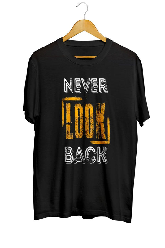 Never Look Back Baskılı Tişört