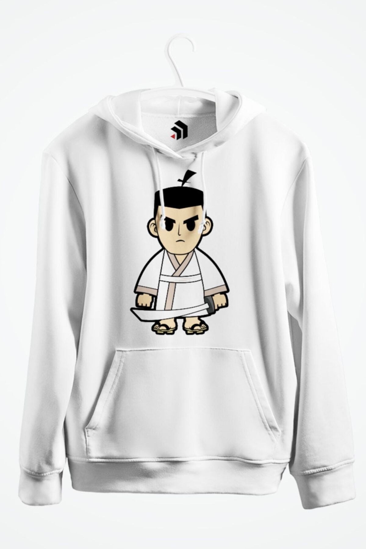 Samurai Jack Anime Baskılı Kapşonlu Sweatshirt