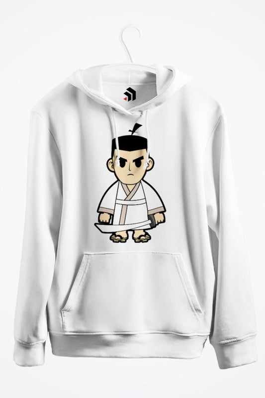 Samurai Jack Anime Baskılı Kapşonlu Sweatshirt