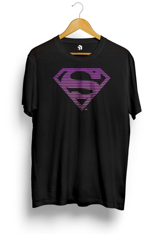 Dc Comics Superman Classic Logo Striped Baskılı Tişört