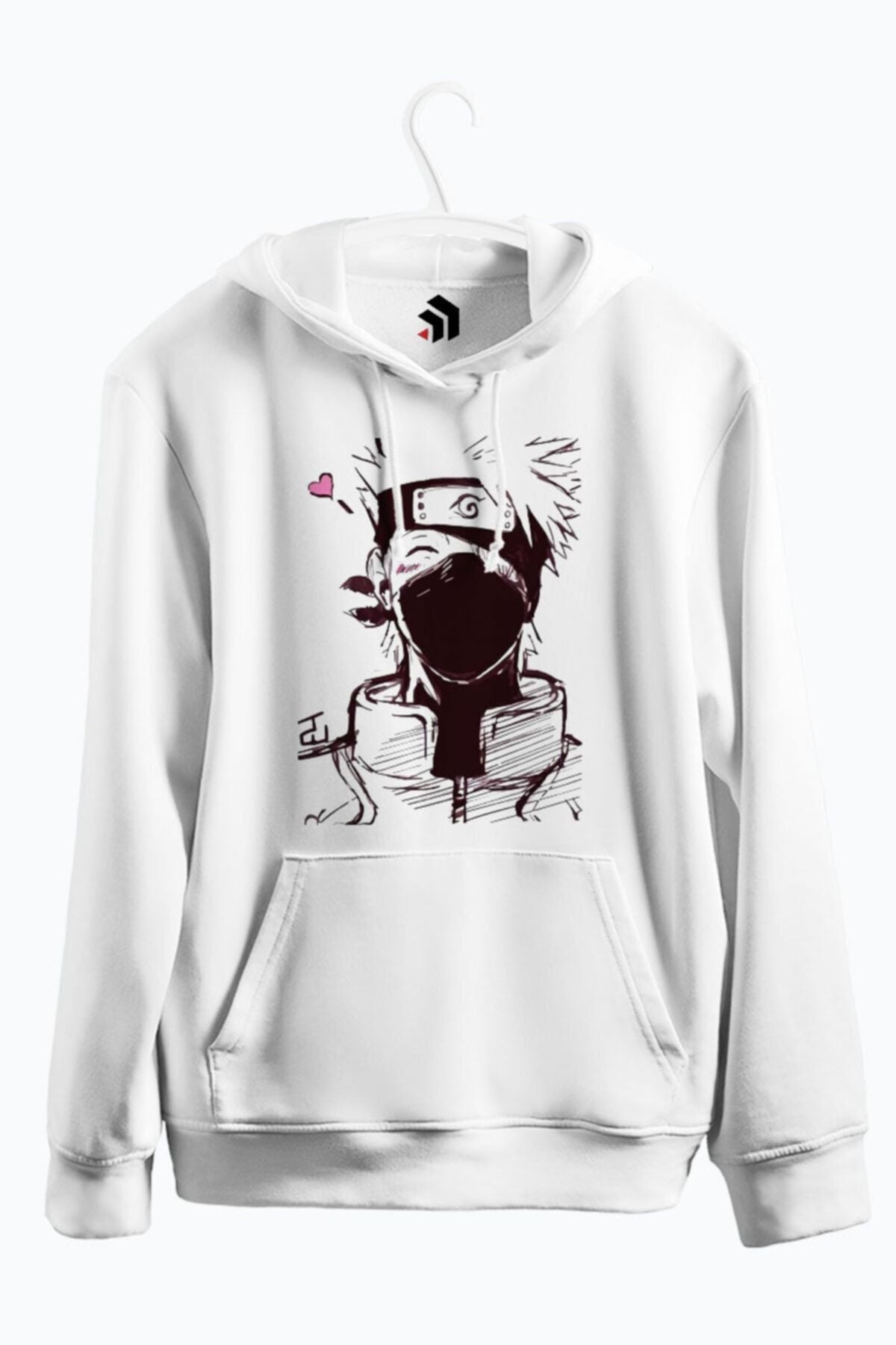 Kakashi Hatake Anime Baskılı Kapşonlu Sweatshirt