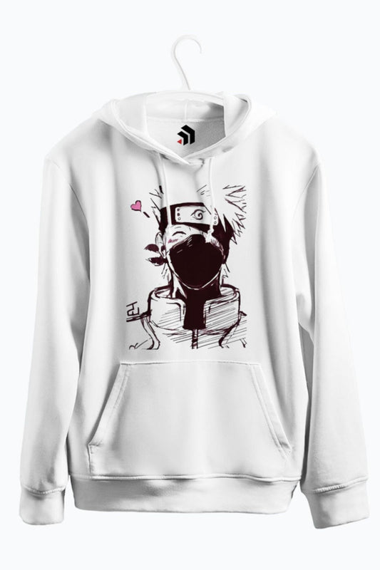 Kakashi Hatake Anime Baskılı Kapşonlu Sweatshirt