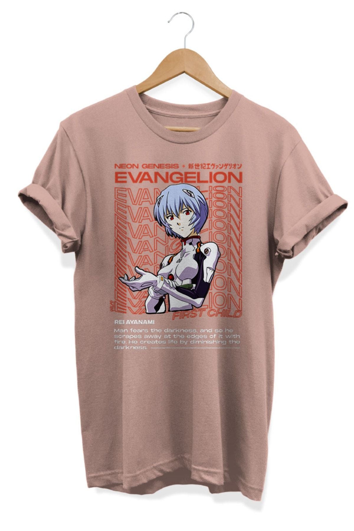 Rei Ayanami Evangelion Aesthetic Anime Baskılı Oversize Tişört