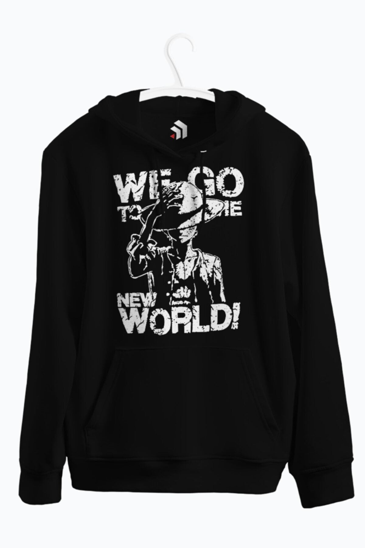 One Piece - We Go To The New World Anime Baskılı Kapşonlu Sweatshirt