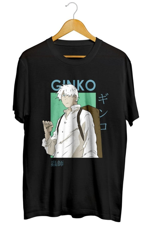 Ginko Mushishi Card Anime Baskılı Unisex Tişört