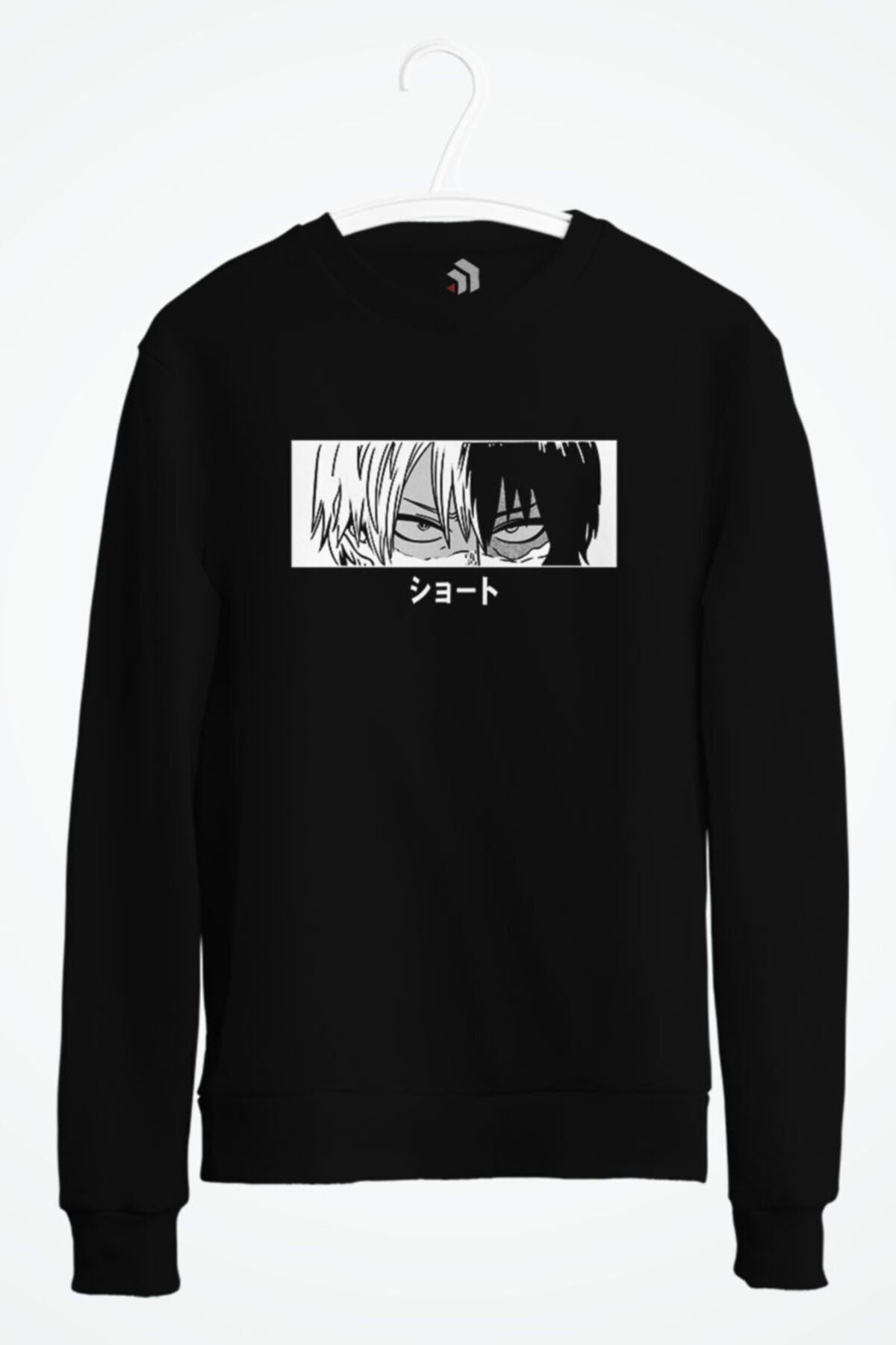 My Hero Academia Shoto Todoroki Dark Anime Baskılı Sweatshirt