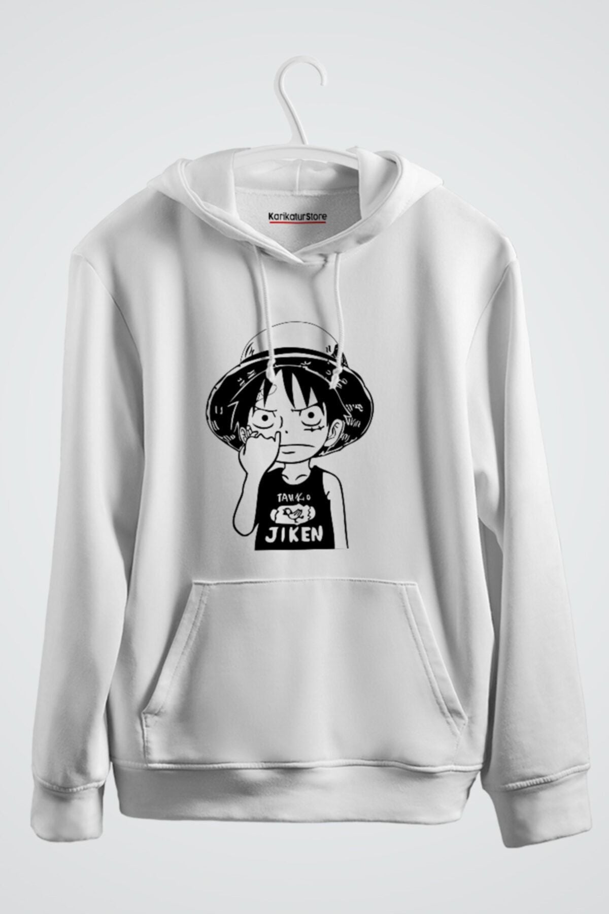 One Piece Luffy Picking Nose Anime Kapşonlu Sweat