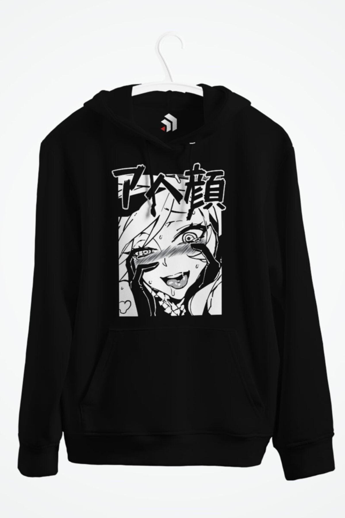 Ahegao Anime Baskılı Kapşonlu Sweatshirt