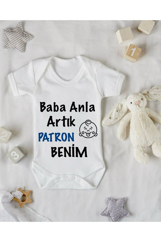 Baba Oğul Patron Baskılı Bebek Zıbını