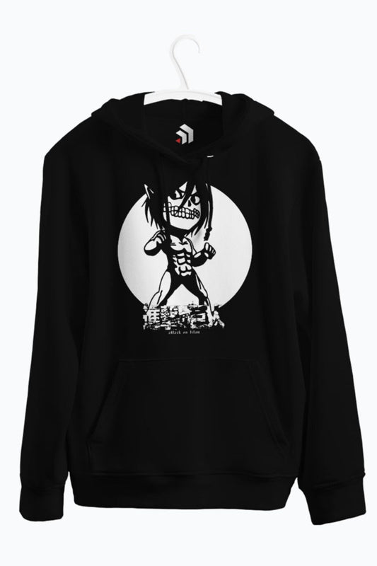 Attack On Titan Anime Baskılı Kapşonlu Sweatshirt