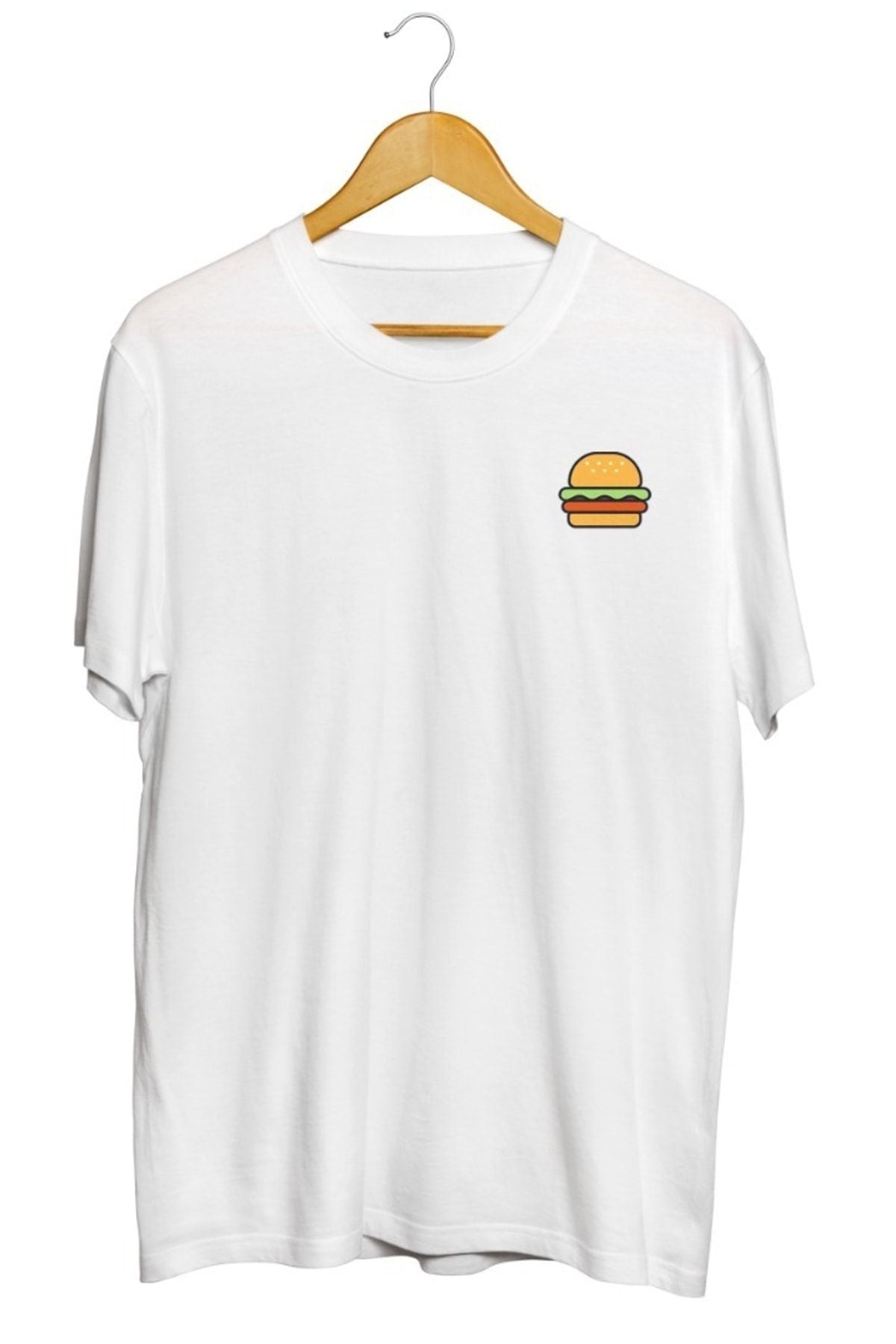 Hamburger Baskılı Unisex Tişört