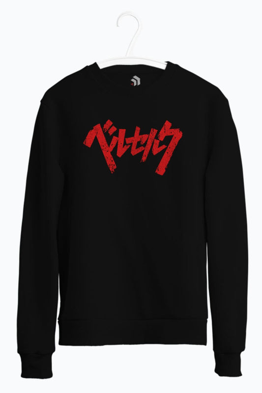 Berserk Kanji Anime Baskılı Sweatshirt