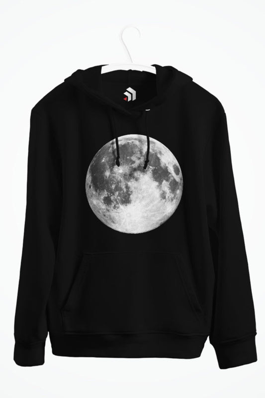 Full Moon Baskılı Kapşonlu Sweatshirt