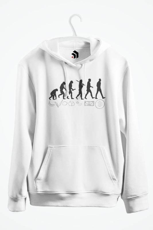 Money Evolution Bitcoin Revolution Baskılı Kapşonlu Sweatshirt
