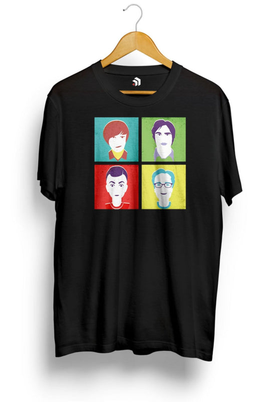 The Big Bang Theory Smart Heads Team Pop Art Baskılı Tişört