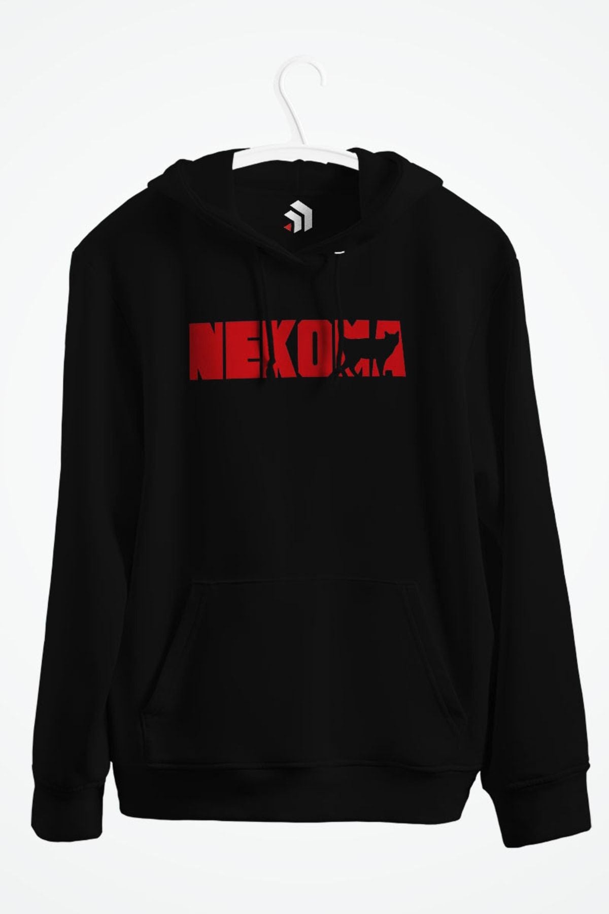 Haikyuu Nekoma Logo Anime Baskılı Kapşonlu Sweatshirt