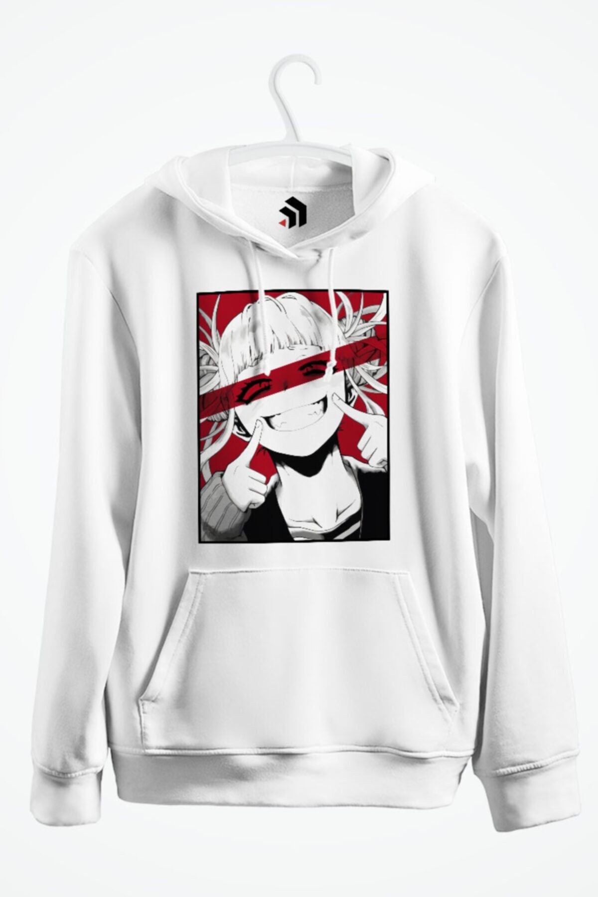 Himikotoga Red Anime Baskılı Kapüşonlu Sweatshirt