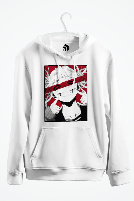 Himikotoga Red Anime Baskılı Kapüşonlu Sweatshirt