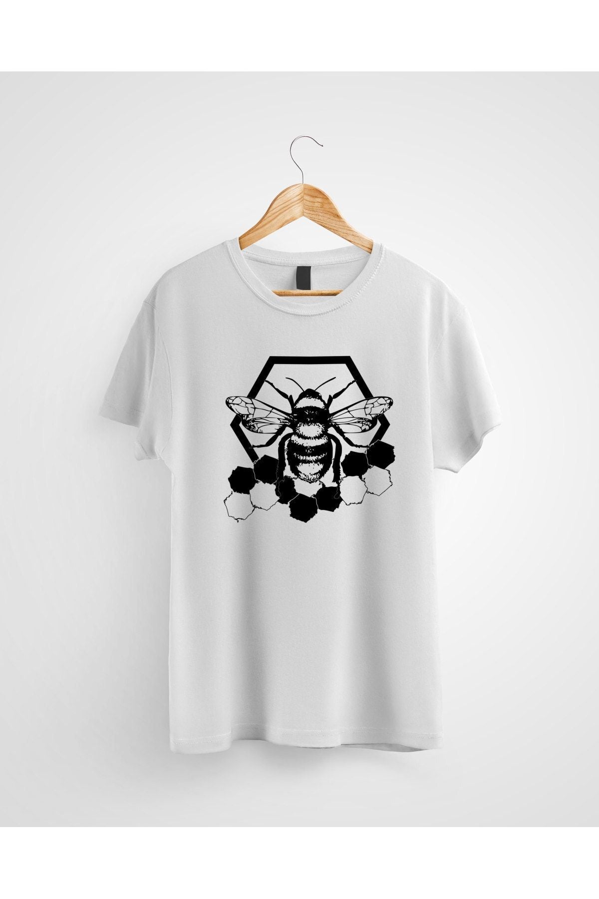 Bal Arısı Petek Baskılı Tshirt