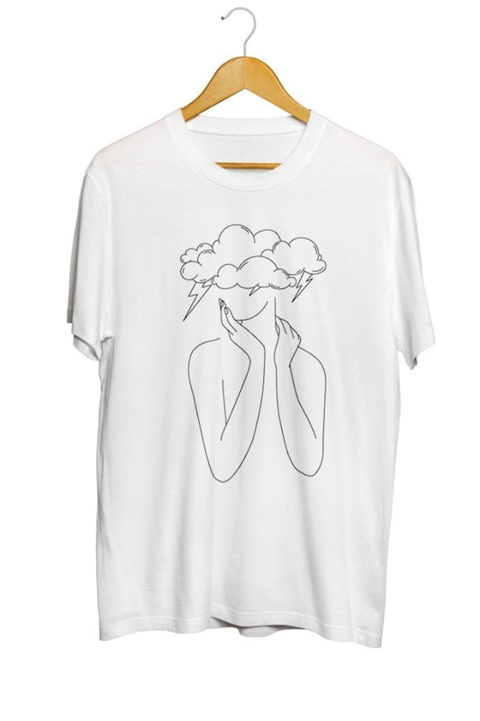 Kadın Şimşek Baskılı Unisex Tişört
