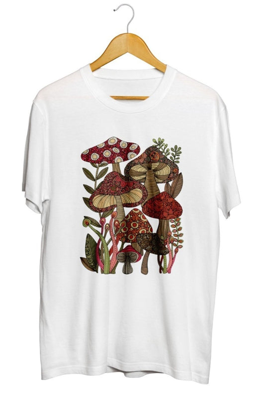 Mantar Familyası Baskılı Unisex Tişört