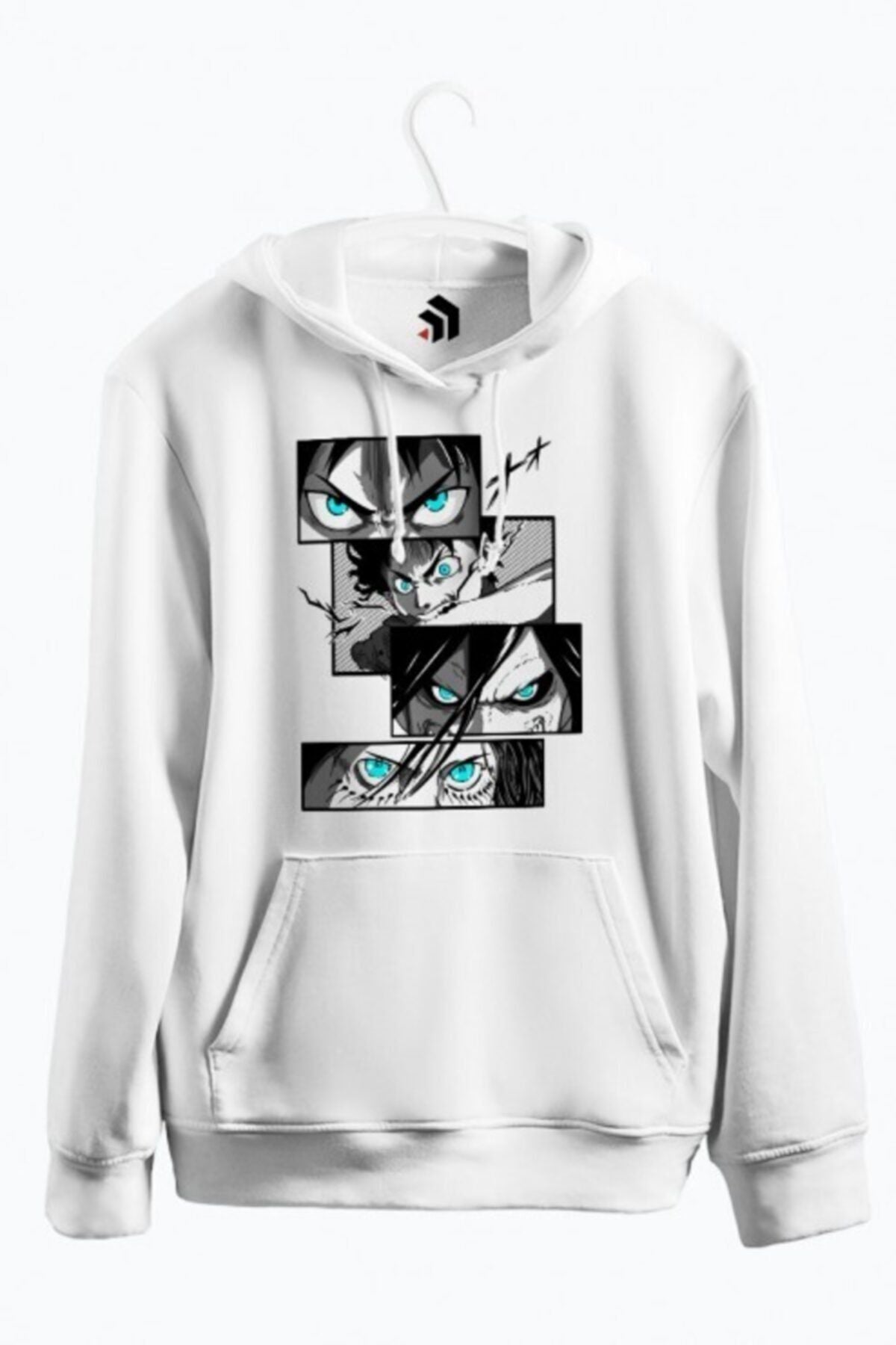 Eren Yeager Transformation Attack On Titan Anime Baskılı Kapüşonlu Sweatshirt