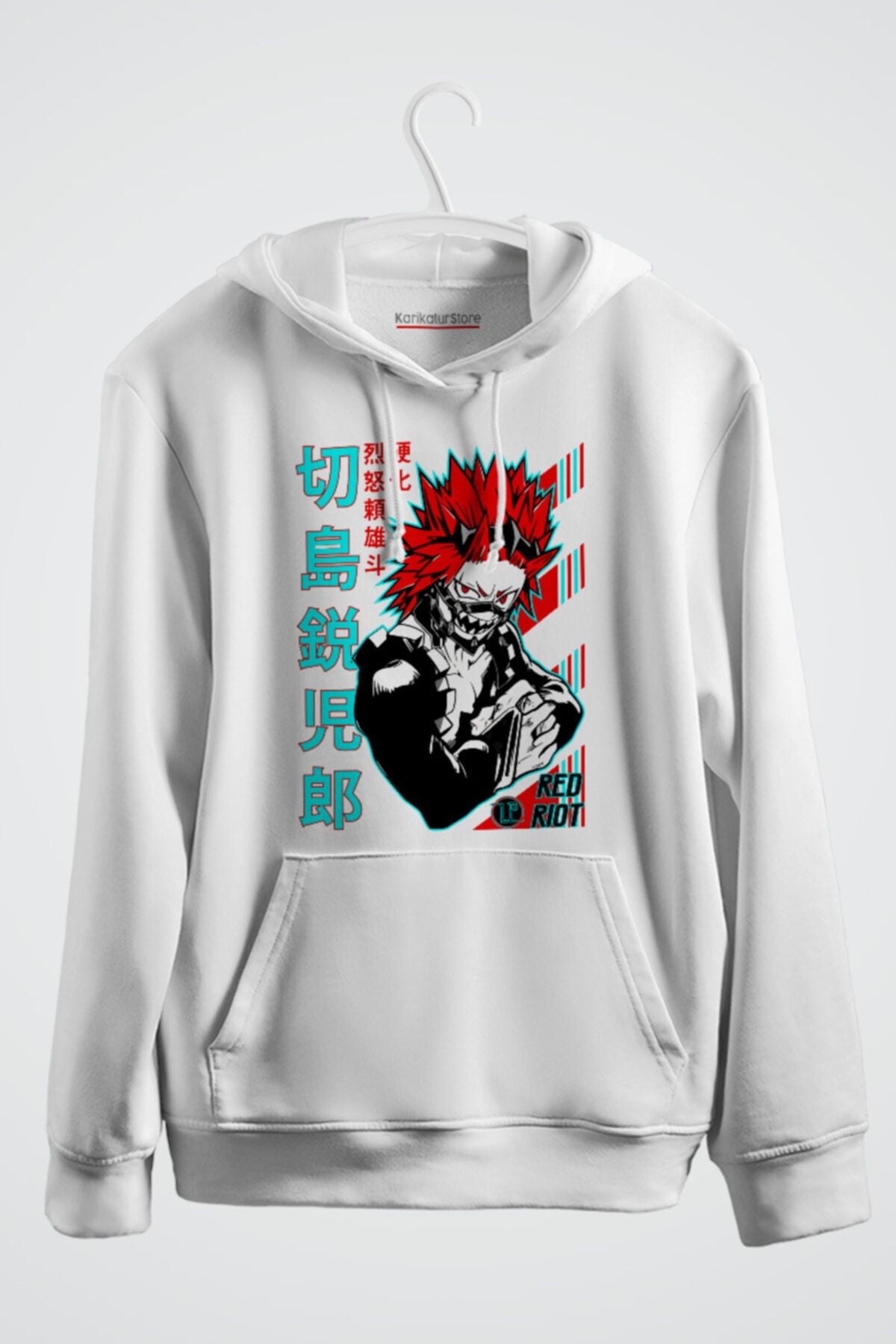 Eijiro Kirishima My Hero Academia Anime Baskılı Kapşonlu Sweat