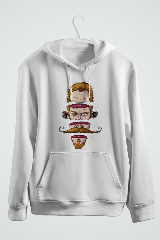 retro baskılı tasarım kapşonlu sweatshirt