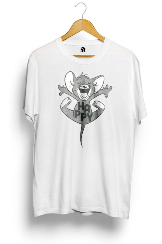 Tom And Jerry Happy Jerry Baskılı Tişört