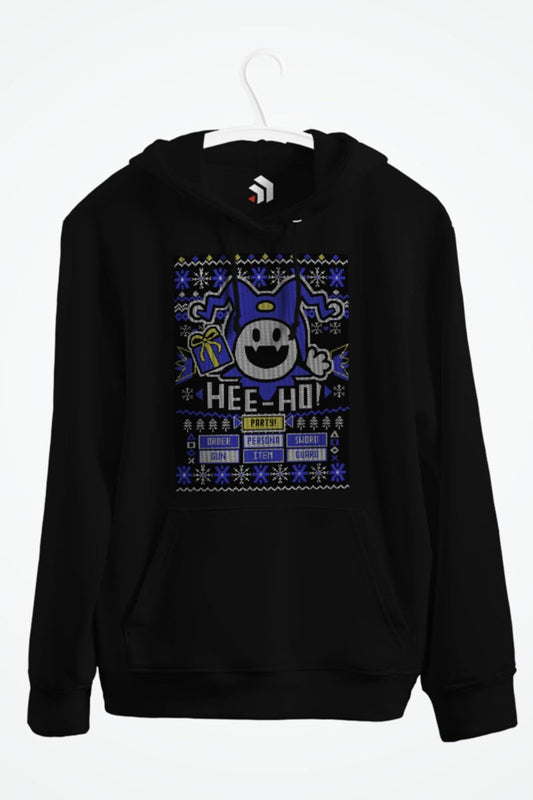Ugly Christmas Sweater Jack Frost Baskılı Kapşonlu Sweatshirt