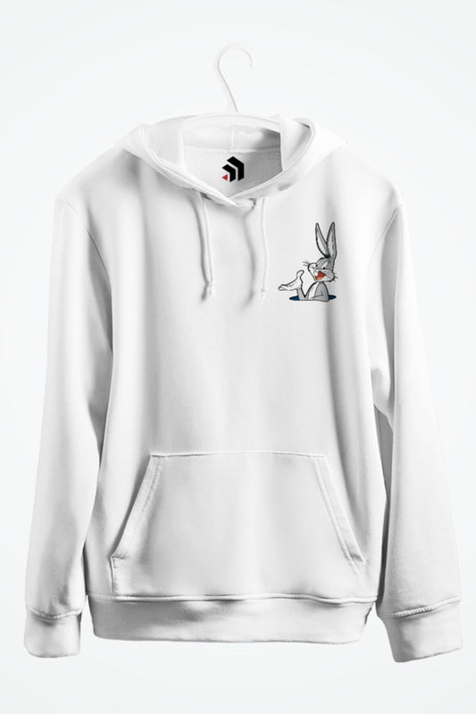 Looney Tunes Bugs Bunny Pocket Baskılı Kapşonlu Sweatshirt