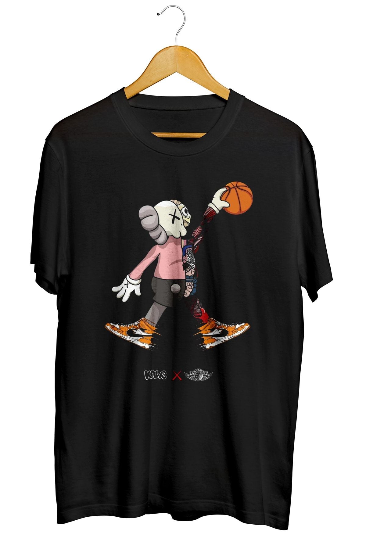 Kaws Basketball Baskılı Unisex Tişört