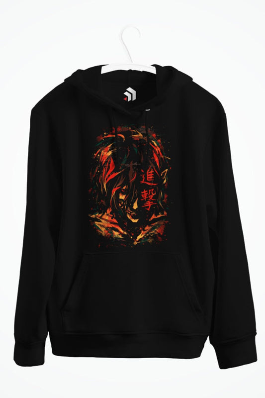 Attack On Titan Anime Baskılı Kapşonlu Sweatshirt