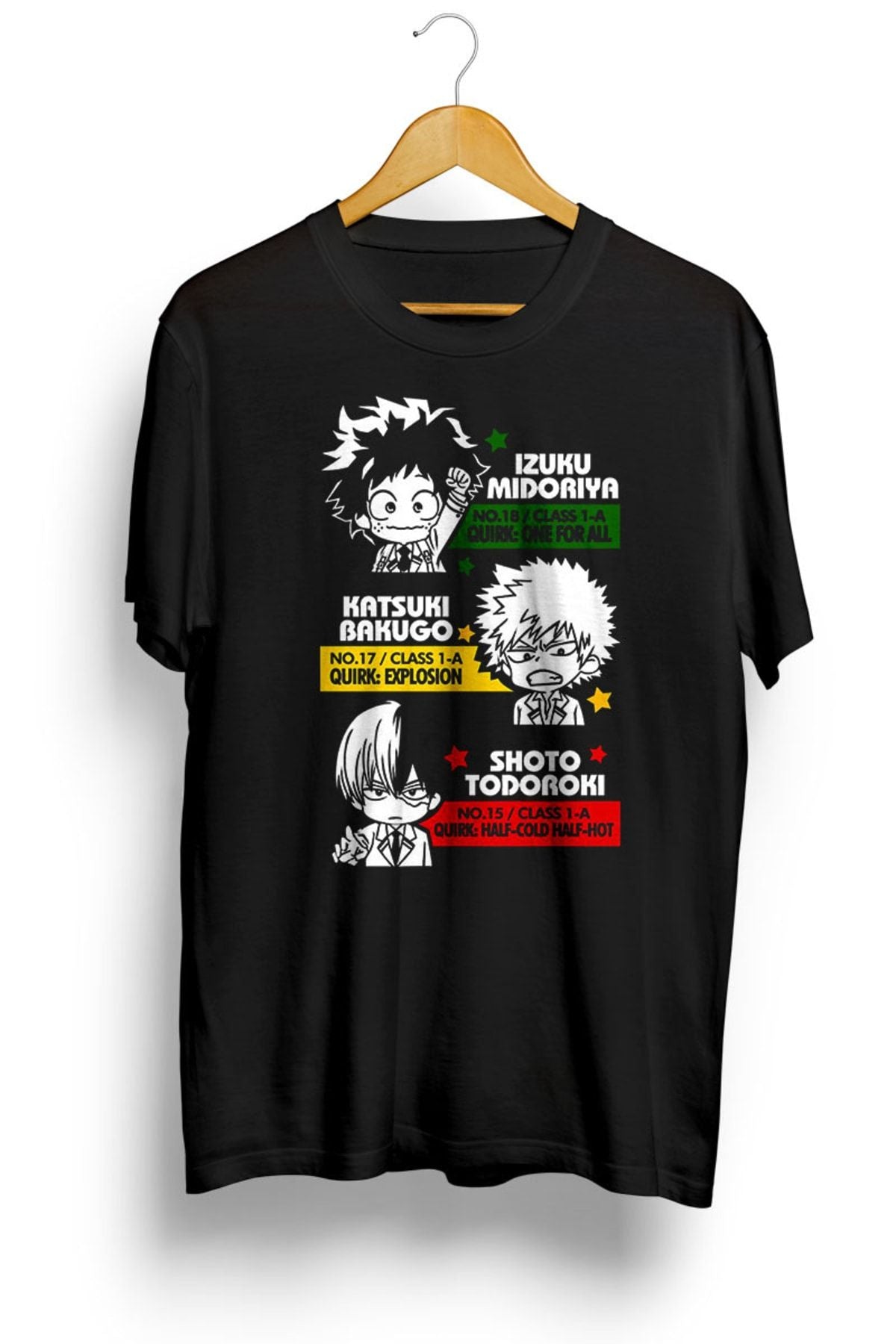 Deku, Kachan, And Todoroki Anime Baskılı Tişört