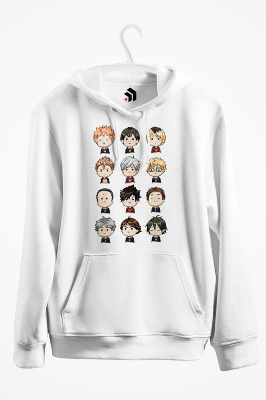 Haikyuu Anime Baskılı Kapşonlu Sweatshirt
