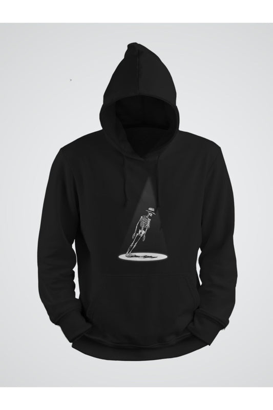 Yer Çekimine Karşı Iskelet Baskılı Kapşonlu Sweat
