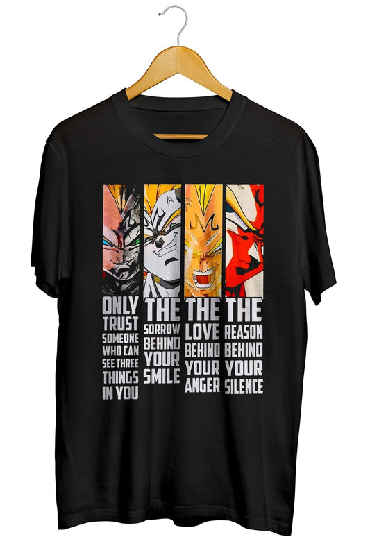 Dragon Ball Vegeta Quote Anime Baskılı Unisex Tişört