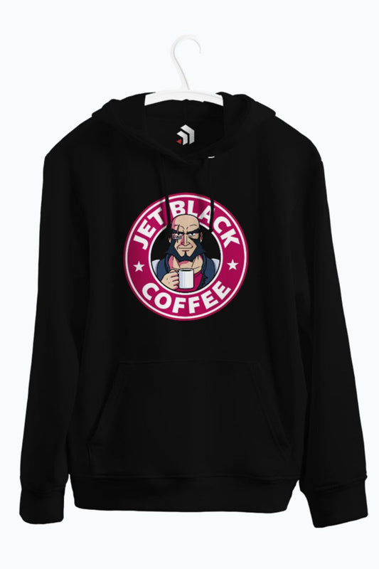 Jet Black Coffee Baskılı Kapşonlu Sweatshirt