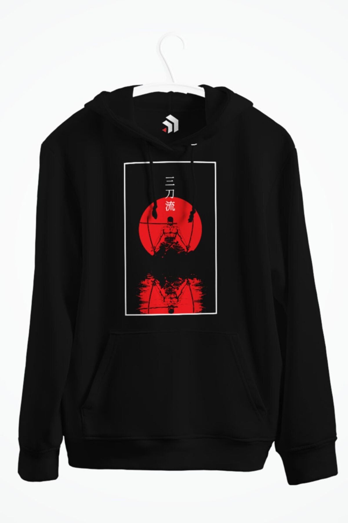 Santoryu Zoro Anime Baskılı Kapşonlu Sweatshirt