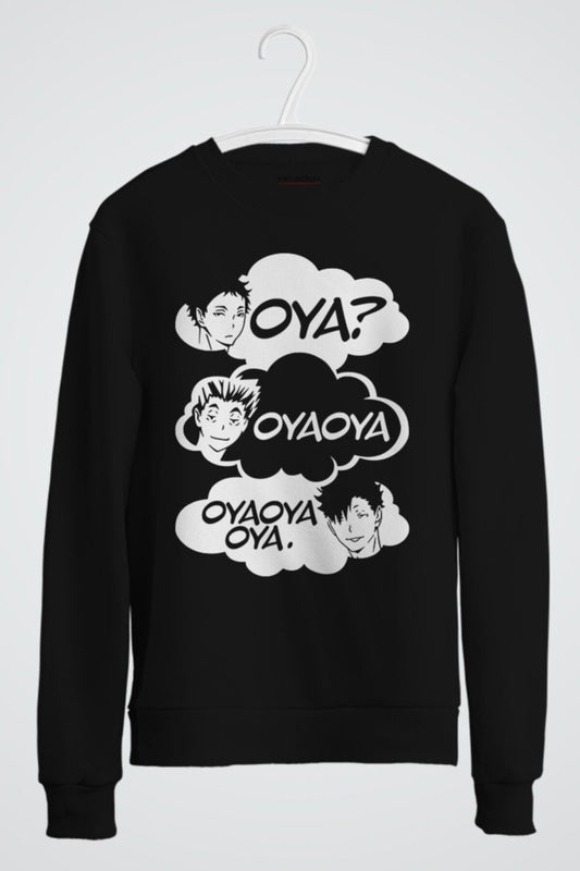 UnisexHaikyuu Oya Oya Oya Anime Baskılı Sweatshirt