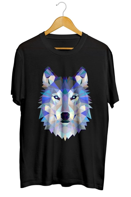 Renkli Kurt Baskılı Unisex Tişört