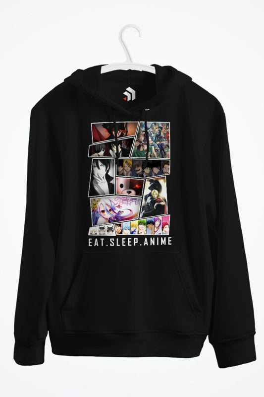 Anime Baskılı Kapşonlu Sweatshirt