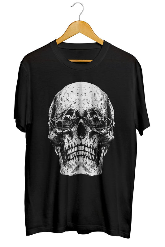 Grunge Sunglasses Skull Baskılı Unisex Tişört