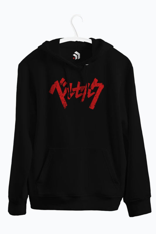 Kanji Anime Baskılı Kapüşonlu Sweatshirt
