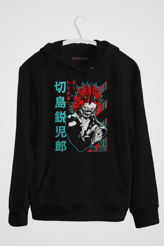 Eijiro Kirishima My Hero Academia Anime Baskılı Kapşonlu Sweat